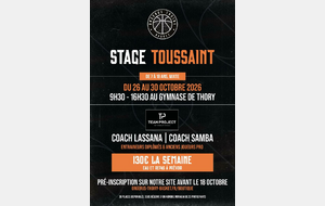 STAGE DE BASKET - 26 au 30 Octobre 2026