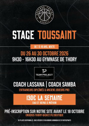 STAGE DE BASKET - 26 au 30 Octobre 2026